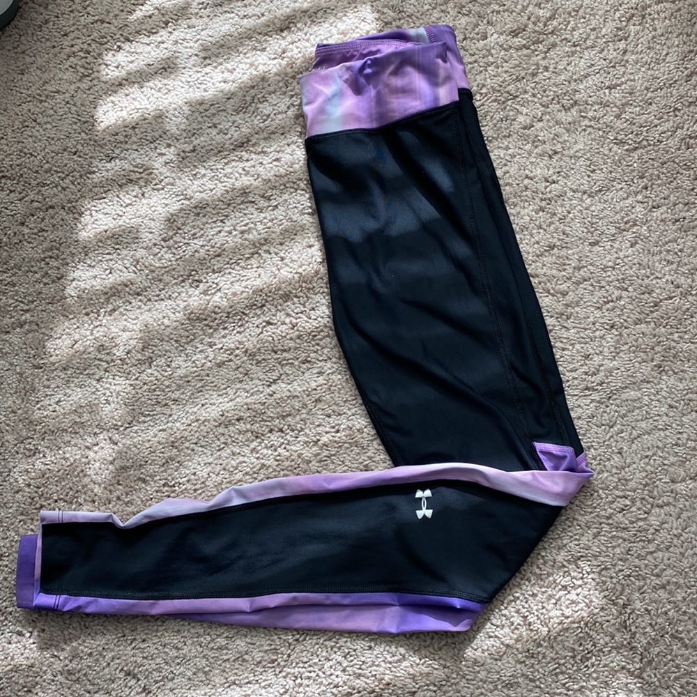 Womens Under Armour Compression Heat Gear Pants/Leggings Black & Purple